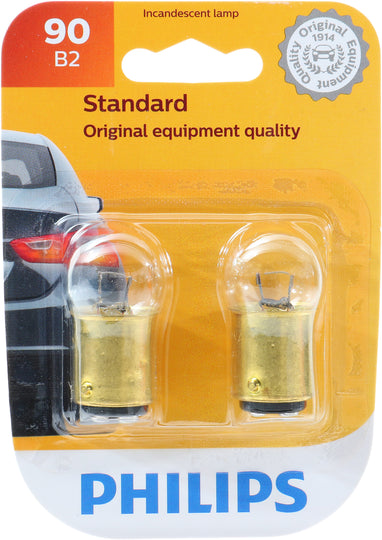 90B2 Philips Standard Miniature 90 - Standard - Twin Blister Pack Philips Bulbs