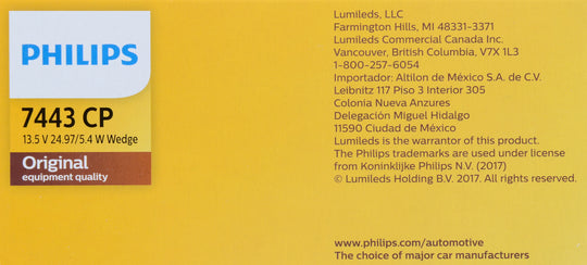 7443CP Philips Standard Miniature 7443 - Standard - Multiple Commercial 10-Pack Philips Bulbs