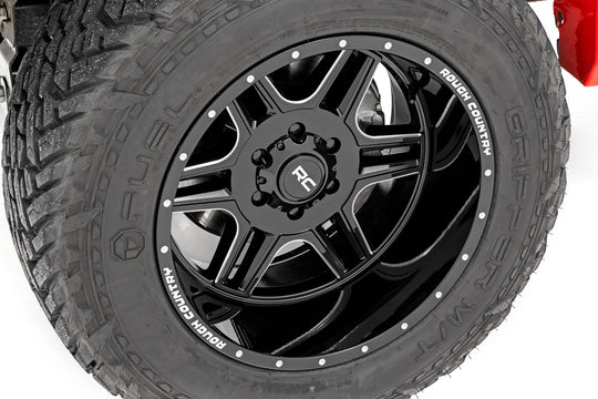 92221210 Rough Country 92 Series Wheel - Machined One-Piece - Gloss Black - 22x12 - 8x6.5 - -44mm Rough Country Canada