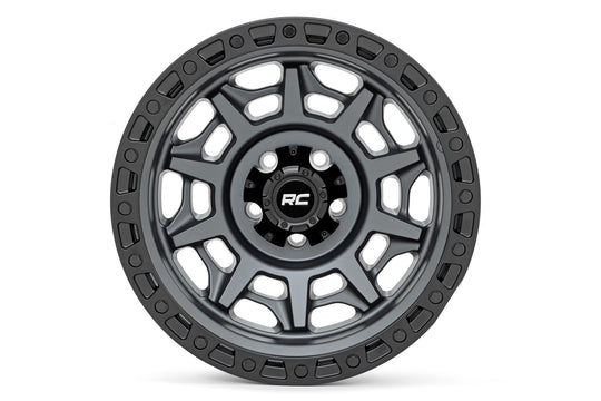 85170917 Rough Country 85 Series Wheel - Simulated Beadlock - Gunmetal Gray/Black - 17x9 - 6x135 - -12mm Rough Country Canada