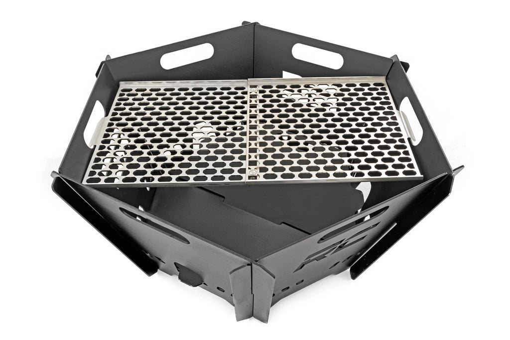 117517 Overland Collapsible Fire Pit Stainless Steel Grill Grate Rough Country Canada