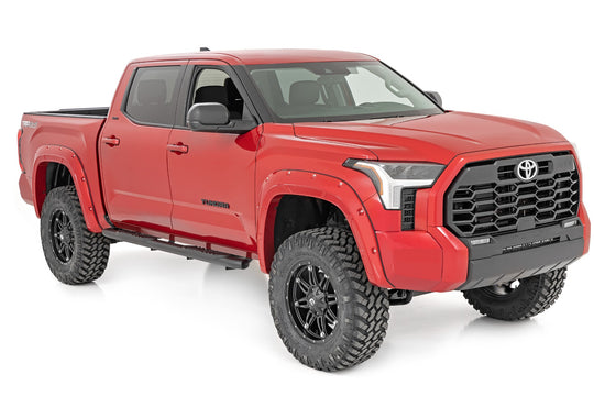 21014 Oval Nerf Steps - Crew Cab - Black - Toyota Tundra 2WD/4WD (22-23) Rough Country Canada