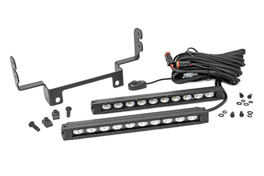 92004 LED Light - Bumper Mount - 10" Black Slimline Pair - Honda Pioneer 1000 (16-22) Rough Country Canada