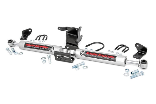 87304 N3 Steering Stabilizer - Dual - 2.5-8 Inch Lift - Jeep Gladiator JT (20-22)/Wrangler JL (18-23) Rough Country Canada