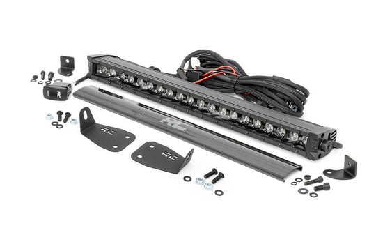 71037 LED Light - Bumper Mount - 20" Black Single Row - White DRL - Ford Bronco Sport (21-23) Rough Country Canada