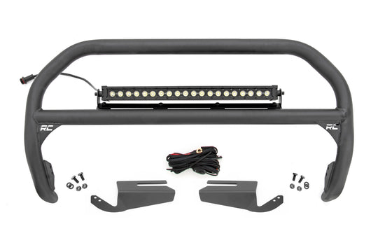 51102 Nudge Bar - 20 Inch BLK DRL Single Row LED - OE Modular Steel - Ford Bronco (21-23) Rough Country Canada