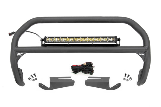 51103 Nudge Bar - 20 Inch Chrome Single Row LED - OE Modular Steel - Ford Bronco (21-23) Rough Country Canada