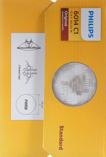 6014C1 Philips Standard Sealed Beam 6014 - Incandescent Sealed Beam - Single Commercial Pack Philips Bulbs