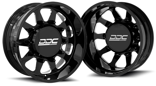 210-22-22BM-AS - DDC The Ten Forged 22X8.25 8X210 Black Milled SS Fronts 11-25 Silverado/Sierra 3500 - DDC Wheels Canada
