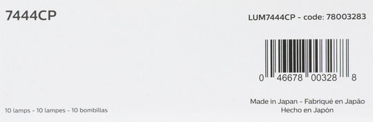 7444CP Philips Standard Miniature 7444CP - Standard - Multiple Commercial 10-Pack Philips Bulbs