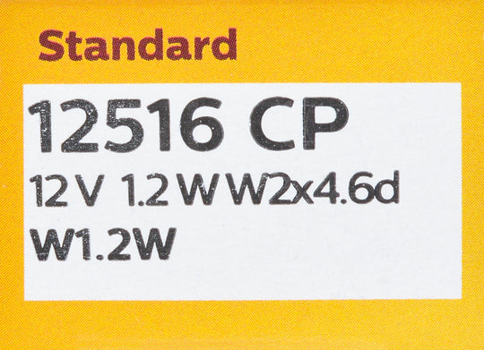 12516CP Philips Standard Minature 12516 - Standard - Multiple Commercial 10-Pack Philips Bulbs