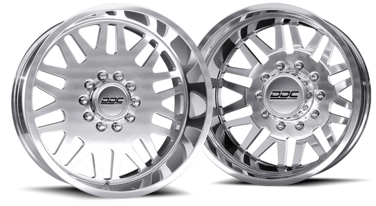 225-22-01PL-AS - DDC Aftermath Polished 22X8.25 10X225 SS Fronts 05-10 Ford F-450/F-550 15-25 Dodge Ram 08-25 4500/5500 - DDC Wheels Canada