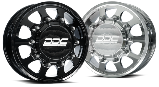 225-27-04PL-A - DDC The Shield 20X7.75 10X225 Polished 05-10 Ford 15-25 F-450/F-550 Dodge Ram 08-25 4500/5500 - DDC Wheels Canada