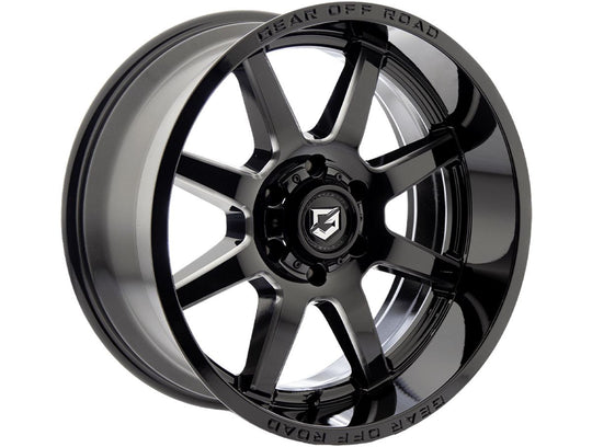762BM-2228344 - Gear Off Road 762BM Pivot 22X12 6X139.7 ET -44mm Gloss Black Milled - Gear Off Road Wheels Canada