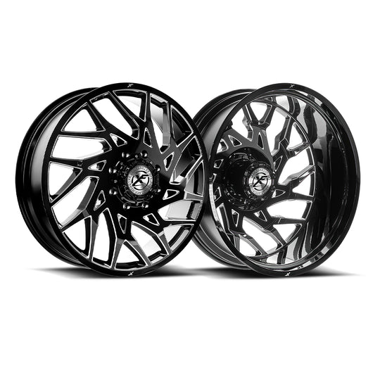 229O248265-227GBM - XF Dually XF-229 Dually 24X8.25 10X225 -227mm Gloss Black & Milled - XF Dually Wheels Canada