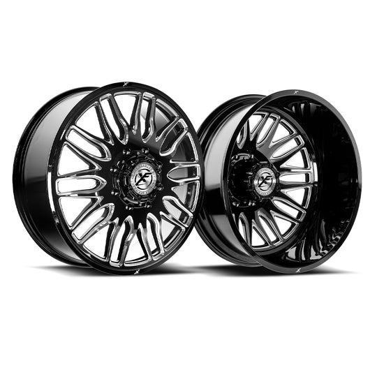 240O268262-232GBM - XF Dually XF-240 Dually 26X8.25 8X210 -232mm Gloss Black & Milled - XF Dually Wheels Canada