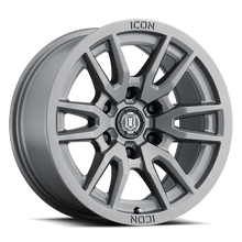 Charger l'image dans la galerie, 2417859057TT - ICON Vector 6 17X8.5 6X139.7 ET 25mm Titanium - ICON Wheels Canada