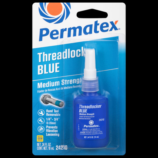24210 Permatex Medium Strength Threadlocker Blue, 10 ML