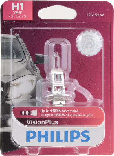 H1VPB1 Philips VisionPlus Headlight H1 - VisionPlus - Single Blister Pack Philips Bulbs