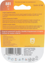 Load image into Gallery viewer, 881B1 Philips Standard Fog Light 881 - Standard - Single Blister Pack Philips Bulbs