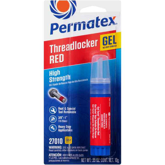 27115 Permatex High Strength Threadlocker Red Gel, 10 G