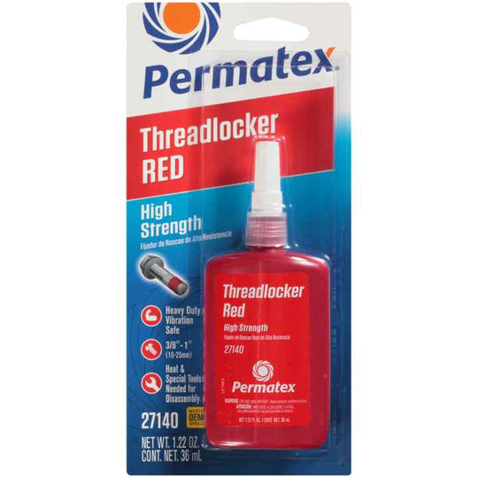 27140 Permatex High Strength Threadlocker Red, 36 ML