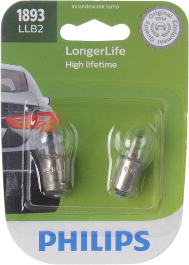 1893LLB2 Philips LongerLife Miniature 1893LL - LongerLife - Twin Blister Pack Philips Bulbs