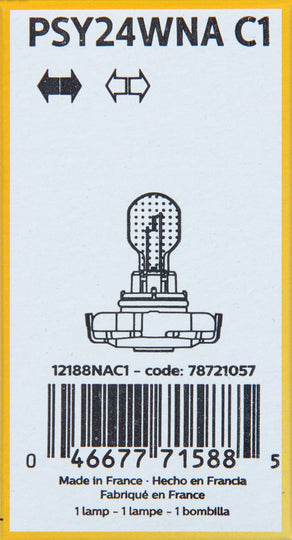 PSY24WNAC1 Philips HiperVision Bulb PSY24WNA - Standard - Single Commercial Pack Philips Bulbs