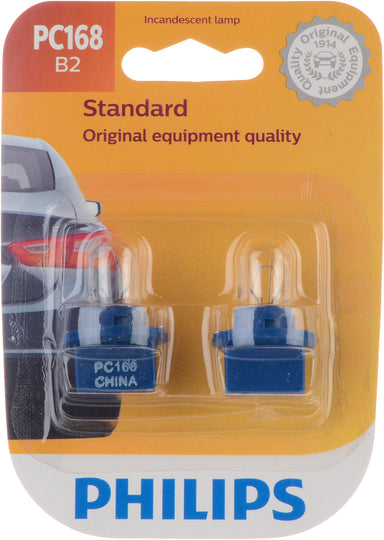 PC168B2 Philips Standard Miniature PC168 - Standard - Twin Blister Pack Philips Bulbs