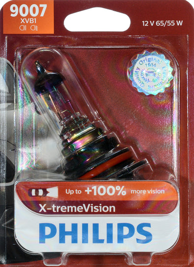 9007XVB1 Philips X-tremeVision Headlight 9007 - X-tremeVision - Single Blister Pack Philips Bulbs