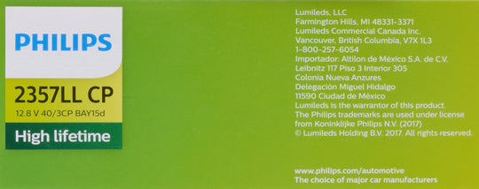 2357LLCP Philips LongerLife Miniature 2357LL - LongerLife - Multiple Commercial 10-Pack Philips Bulbs