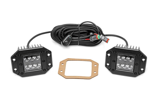 70803BL Black Series LED Light Pair - 2 Inch - Spot - Flush Mount Rough Country Canada
