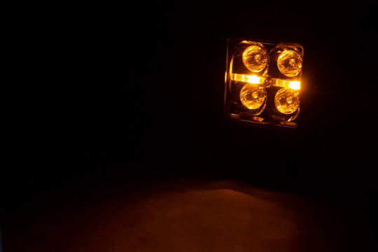 70803BLKDRLA Black Series LED Light Pair - 2 Inch - Flush Mount - Amber DRL Rough Country Canada