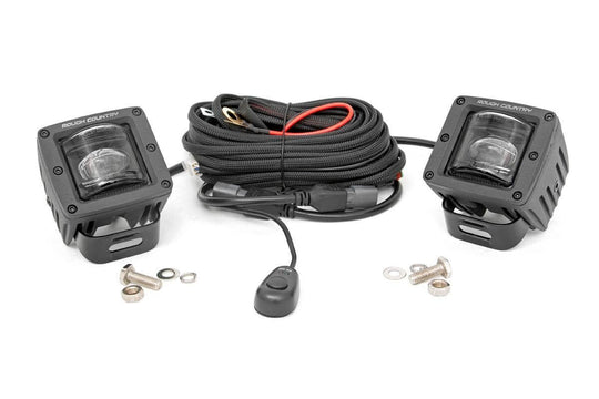 70907 Black Series LED Light Pair- 2 Inch - SAE Fog Rough Country Canada