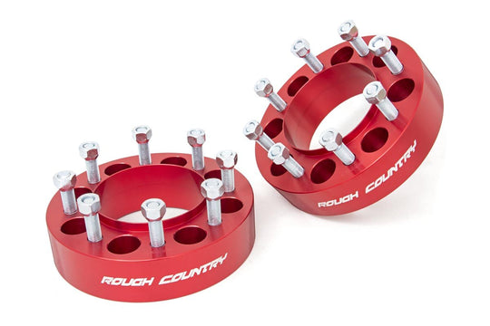 1094ARED 2 Inch Wheel Spacers - 8x170 - Red - Ford Super Duty 4WD (03-22) Rough Country Canada