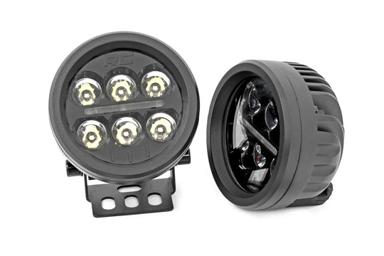 70900 Black Series Round LED Light Pair - 3.5 Inch - Amber DRL Rough Country Canada