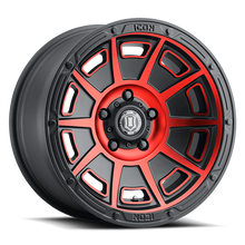 Load image into Gallery viewer, 3017859447SBRT - ICON Victory 17X8.5 6X120 ET 0mm Satin Black with Red Tint - ICON Wheels Canada