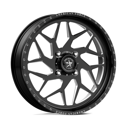 AFTOK05RE111-5-21 - American Force Powersports AFW Coyote 20X7 4X156 0mm Gloss Black Mill-Mach - American Force Powersports Wheels Canada