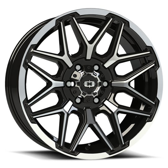 305-2983GBMFL-12 - Vision 305 Rekluse 20X9 6X139.7 -12mm Gloss Black Machined Face and Lip - Vision Wheels Canada