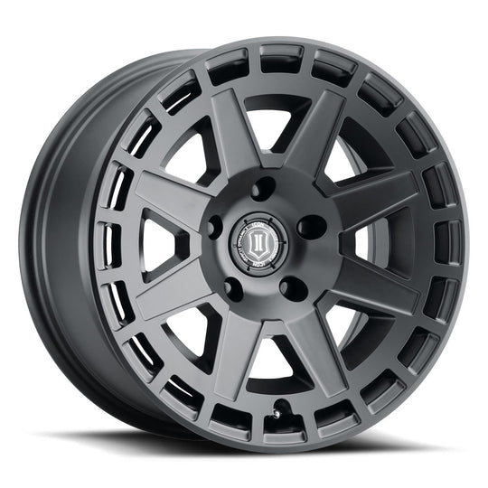 3217856350SB - ICON Compass 17X8.5 6X135 ET 6mm Satin Black - ICON Wheels Canada