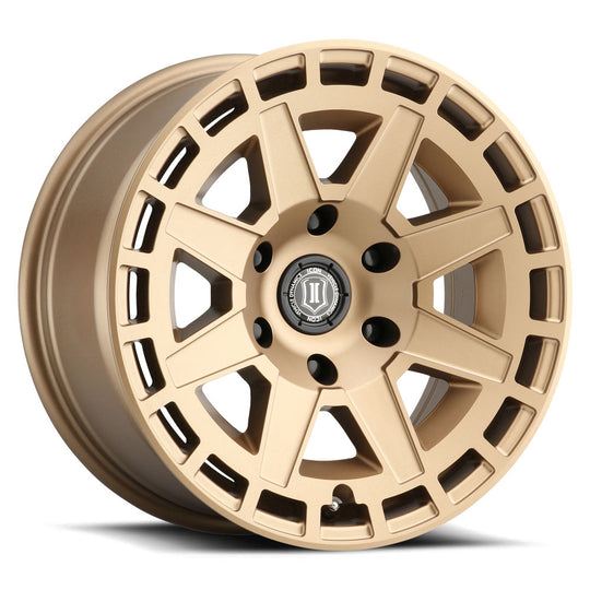 3217858347BS - ICON Compass 17X8.5 6X139.7 ET 0mm Satin Brass - ICON Wheels Canada