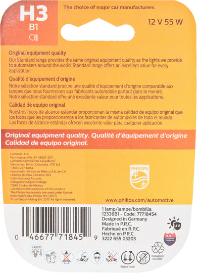 H3B1 Philips Standard Headlight H16 - Standard - Single Blister Pack Philips Bulbs