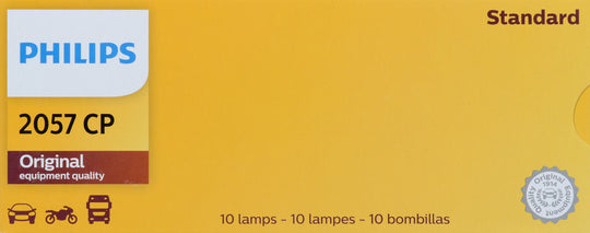 2057CP Philips Standard Miniature 2057 - Standard - Multiple Commercial 10-Pack Philips Bulbs