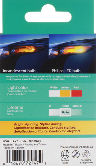 1156ALED Philips Ultinon LED 1156ALED - Ultinon LED - Amber Philips Bulbs