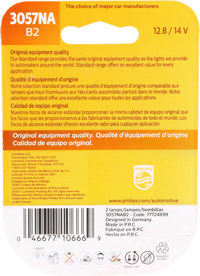 3057NAB2 Philips Standard Miniature 3057NA - Standard - Twin Blister Pack Philips Bulbs