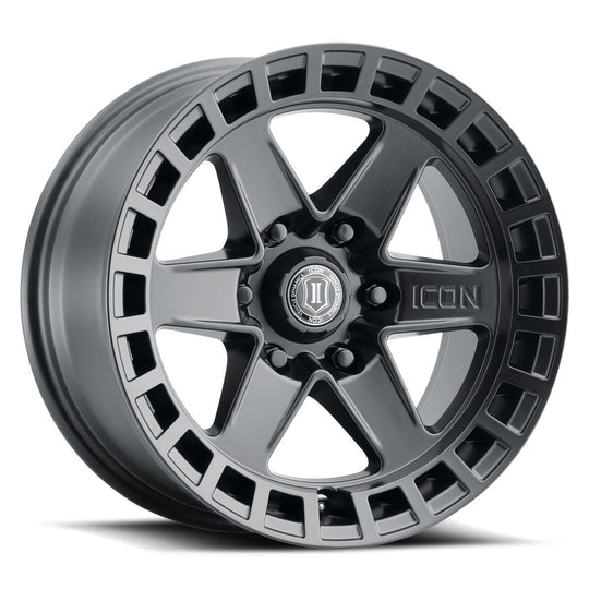 3417859447SB - ICON Raider 17X8.5 6X120 ET 0mm Satin Black - ICON Wheels Canada