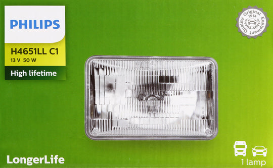 H4651LLC1 Philips LongerLife Sealed Beam H4651LL - LongerLife - Single Commercial Pack Philips Bulbs