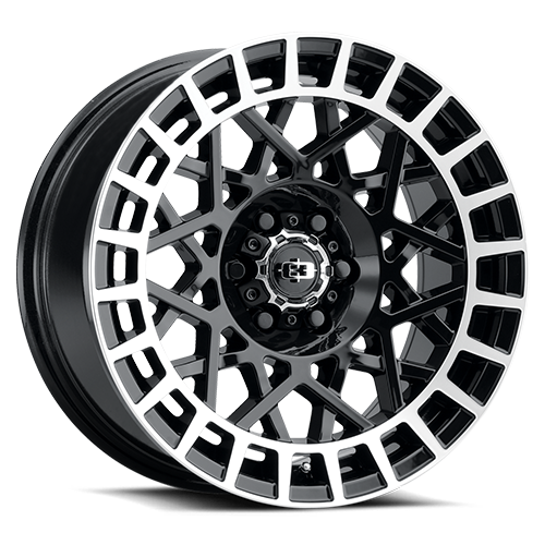 349-5765GBML15 - Vision 349 Savage 15X7 5X114.3 15mm Gloss Black Machined Lip - Vision Wheels Canada