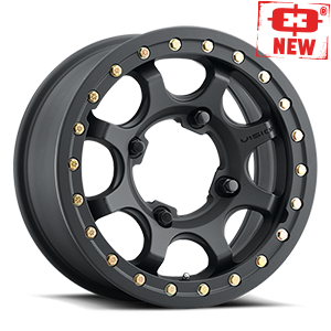 351BL157545SBBR64 - Vision 351 Flow UTV Beadlock 15X7 5X114.3 61.85mm Satin Black - Vision Wheels Canada