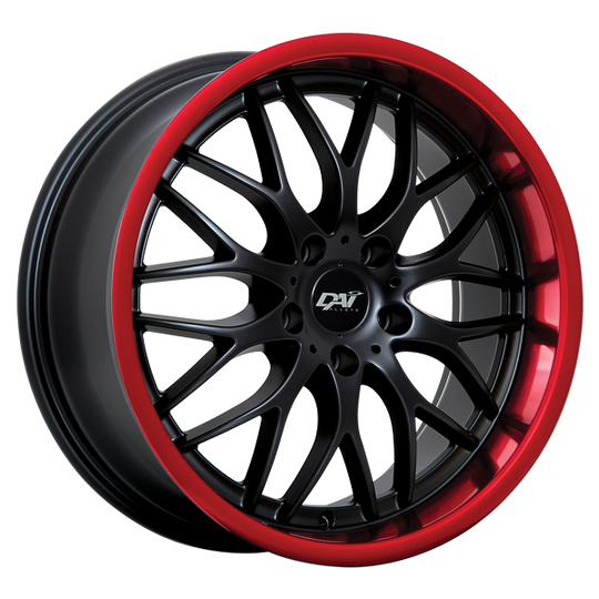 DW4617005 - DAI Wheels Passion 17X7.5 5x114.3 45mm Gloss Black - Red Lip  - DAI Wheels Wheels Canada